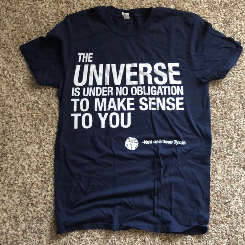 Mens M Navy Neil Degrasse Tyson Quote Tee